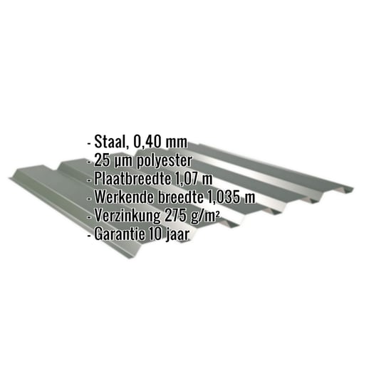 Damwandplaat 35/207 | Gevel | Restpartij | Staal 0,40 mm | 25 µm Polyester | 6020 - Chroomoxydegroen #2