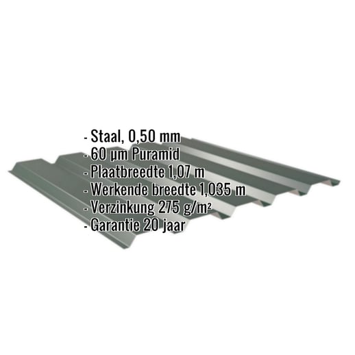 Damwandplaat 35/207 | Gevel | Staal 0,50 mm | 60 µm Puramid | 6005 - Mosgroen #2