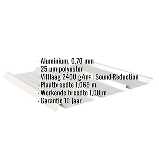 Damwandplaat 45/333 | Dak | Anti-Drup 2400 g/m² | Aluminium 0,70 mm | 25 µm Polyester | 9006 - Zilver-Metallic #2