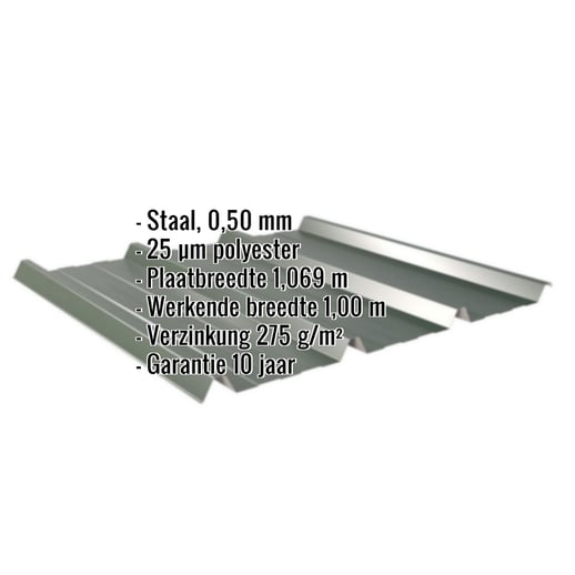 Damwandplaat 45/333 | Dak | Staal 0,50 mm | 25 µm Polyester | 6020 - Chroomoxydegroen #2