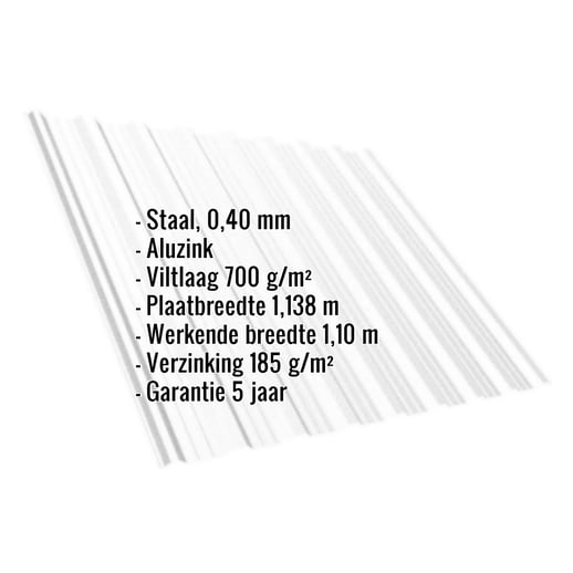 Damwandplaat T18DR | Dak | Anti-Drup 700 g/m² | Staal 0,40 mm | Aluzink | Zilvergrijs #2