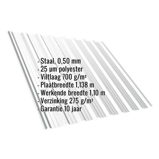 Damwandplaat T18DR | Dak | Anti-Drup 700 g/m² | Staal 0,50 mm | 25 µm Polyester | 7035 - Lichtgrijs #2