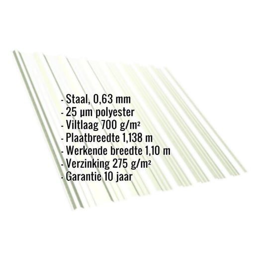 Damwandplaat T18DR | Dak | Anti-Drup 700 g/m² | Staal 0,63 mm | 25 µm Polyester | 9002 - Grijswit #2