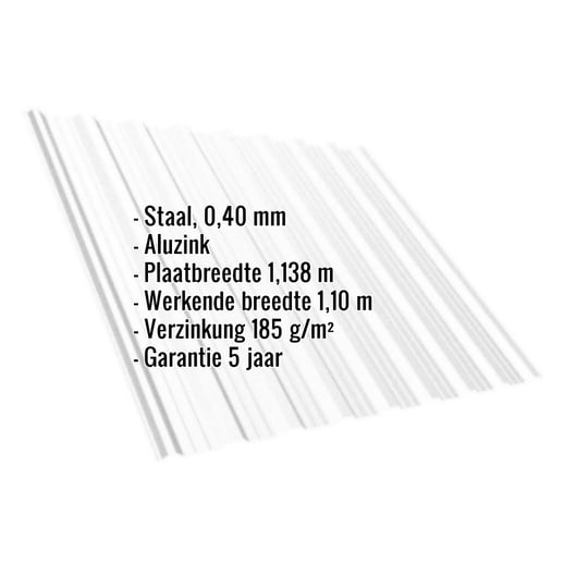 Damwandplaat T18DR | Dak | Staal 0,40 mm | Aluzink #2