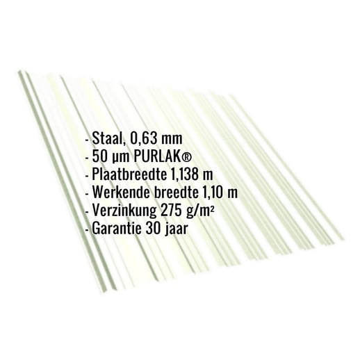 Damwandplaat T18DR | Dak | Staal 0,63 mm | 50 µm PURLAK® | 9002 - Grijswit #2