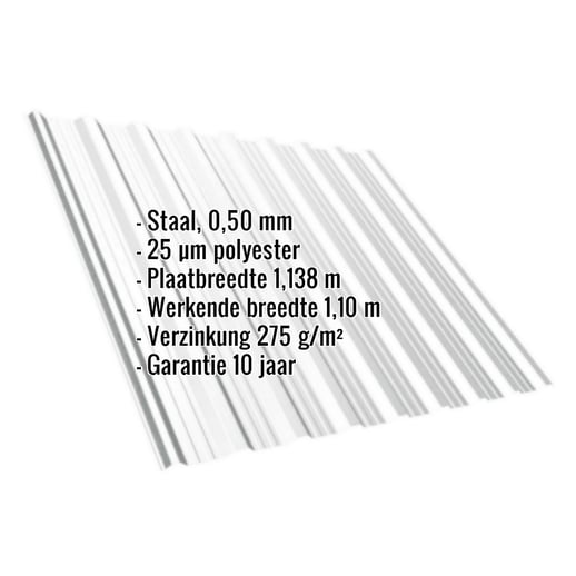 Damwandplaat T18DR | Dak | Staal 0,50 mm | 25 µm Polyester | 7035 - Lichtgrijs #2