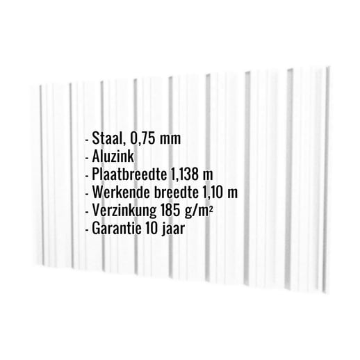 Damwandplaat T18DR | Gevel | Staal 0,75 mm | Aluzink #2