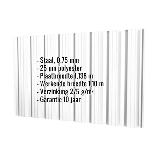 Damwandplaat T18DR | Gevel | Staal 0,75 mm | 25 µm Polyester | 7035 - Lichtgrijs #2