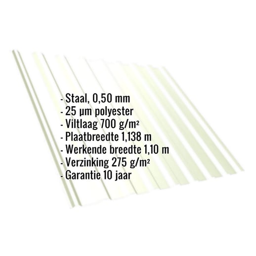 Damwandplaat T20M | Dak | Anti-Drup 700 g/m² | Staal 0,50 mm | 25 µm Polyester | 9002 - Grijswit #2