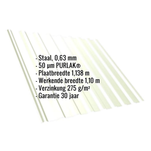Damwandplaat T20M | Dak | Staal 0,63 mm | 50 µm PURLAK® | 9002 - Grijswit #2