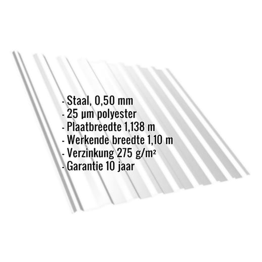 Damwandplaat T20M | Dak | Staal 0,50 mm | 25 µm Polyester | 7035 - Lichtgrijs #2