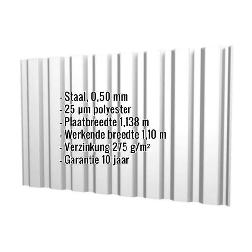 Damwandplaat T20M | Gevel | Staal 0,50 mm | 25 µm Polyester | 7035 - Lichtgrijs #2