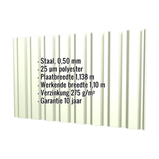 Damwandplaat T20M | Gevel | Staal 0,50 mm | 25 µm Polyester | 9002 - Grijswit #2