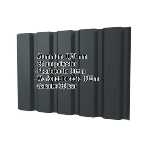 Damwandplaat T35/207M | Gevel | Aluminium 0,70 mm | 25 µm Polyester | 7016 - Antracietgrijs #2
