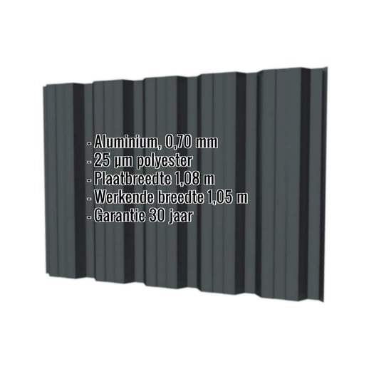 Damwandplaat T35DR | Gevel | Aluminium 0,70 mm | 25 µm Polyester | 7016 - Antracietgrijs #2
