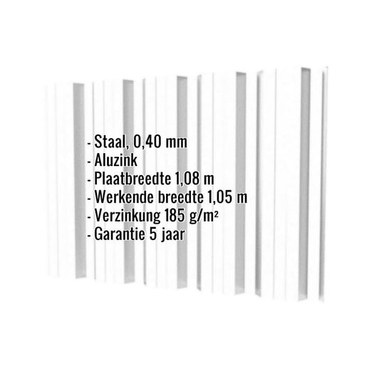 Damwandplaat T35DR | Gevel | Staal 0,40 mm | Aluzink | Zilvergrijs #2