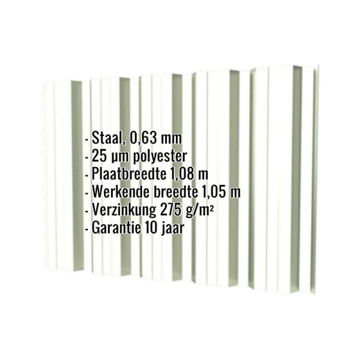 Damwandplaat T35DR | Gevel | Staal 0,63 mm | 25 µm Polyester | 9002 - Grijswit #2
