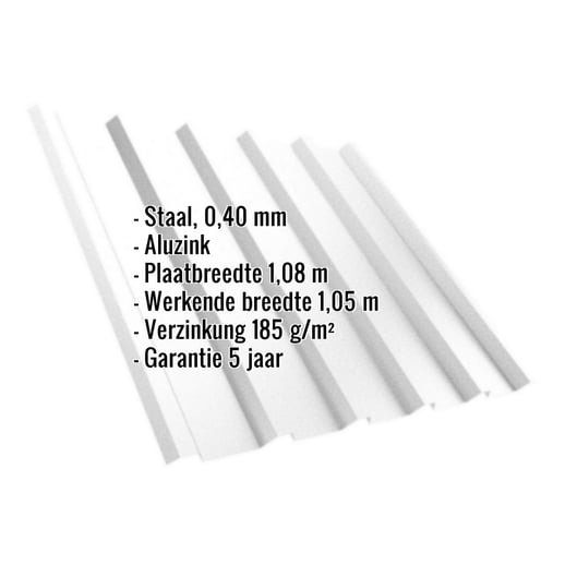 Damwandplaat T35M | Dak | Staal 0,40 mm | Aluzink | Zilvergrijs #2