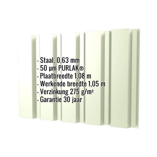 Damwandplaat T35M | Gevel | Staal 0,63 mm | 50 µm PURLAK® | 9002 - Grijswit #2