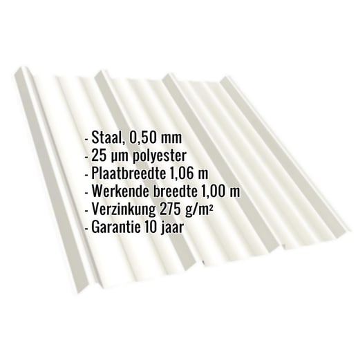 Damwandplaat T45/333M | Dak | Staal 0,50 mm | 25 µm Polyester | 9010 - Zuiverwit #2