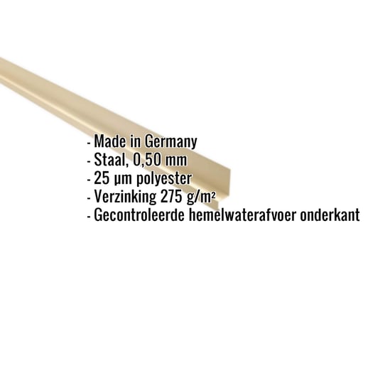 Dorpel | 5 x 2,5 x 2 cm | 100° | Staal 0,50 mm | 25 µm Polyester | 1015 - Licht ivoorkleurig #2