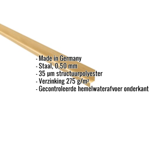 Dorpel | 5 x 2,5 x 2 cm | 100° | Staal 0,50 mm | 35 µm Structuurpolyester | Houtlook - Ahorn #2