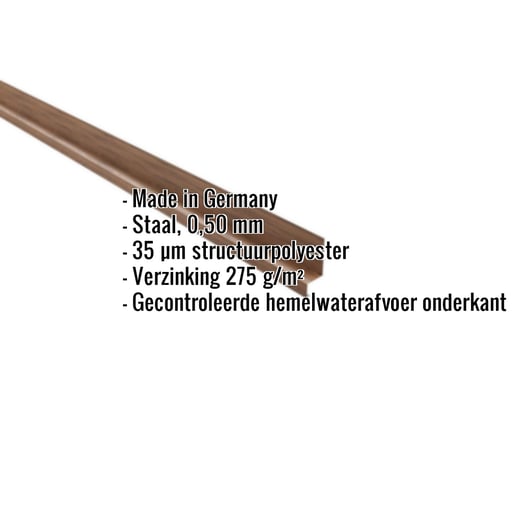 Dorpel | 5 x 2,5 x 2 cm | 100° | Staal 0,50 mm | 35 µm Structuurpolyester | Houtlook - Eiken #2