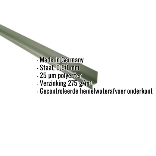 Dorpel | 5 x 2,5 x 2 cm | 100° | Staal 0,50 mm | 25 µm Polyester | 6011 - Resedagroen #2