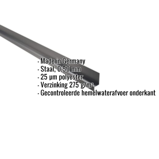 Dorpel | 5 x 2,5 x 2 cm | 100° | Staal 0,50 mm | 25 µm Polyester | 7016 - Antracietgrijs #2