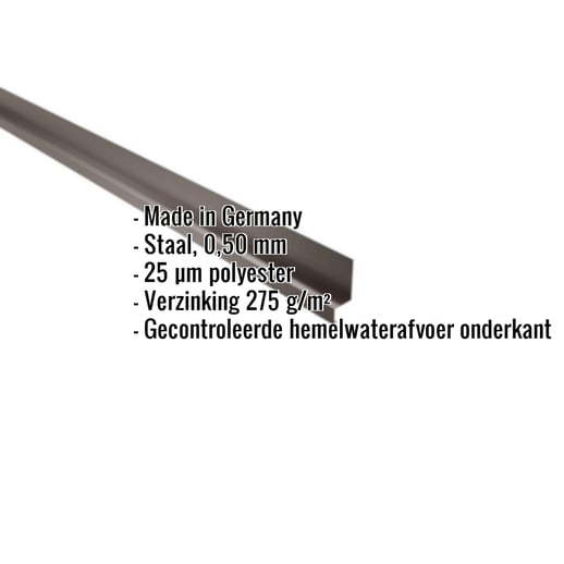 Dorpel | 5 x 2,5 x 2 cm | 100° | Staal 0,50 mm | 25 µm Polyester | 8014 - Sepiabruin #2