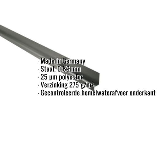 Dorpel | 5 x 2,5 x 2 cm | 100° | Staal 0,63 mm | 25 µm Polyester | 6020 - Chroomoxydegroen #2