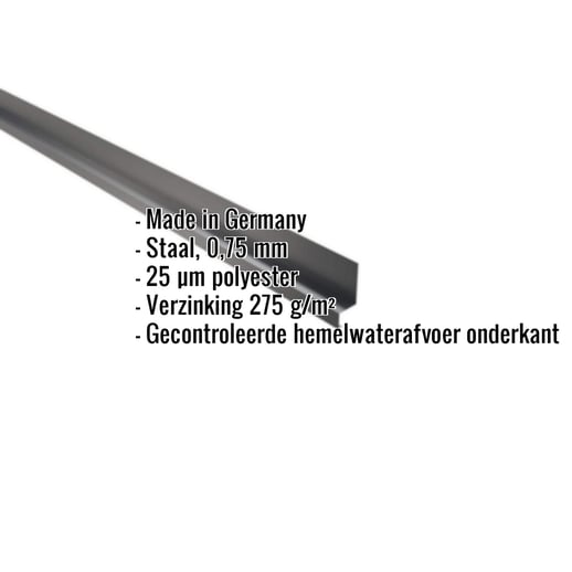 Dorpel | 5 x 2,5 x 2 cm | 100° | Staal 0,75 mm | 25 µm Polyester | 7016 - Antracietgrijs #2