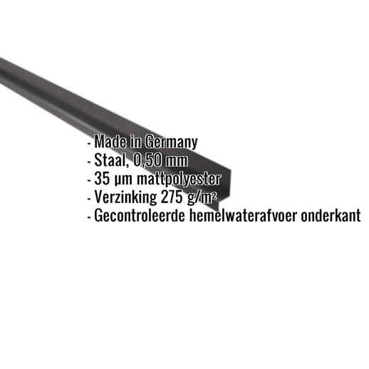 Dorpel | 5 x 2,5 x 2 cm | 100° | Staal 0,50 mm | 35 µm Mattpolyester | 23 - Donkergrijs #2