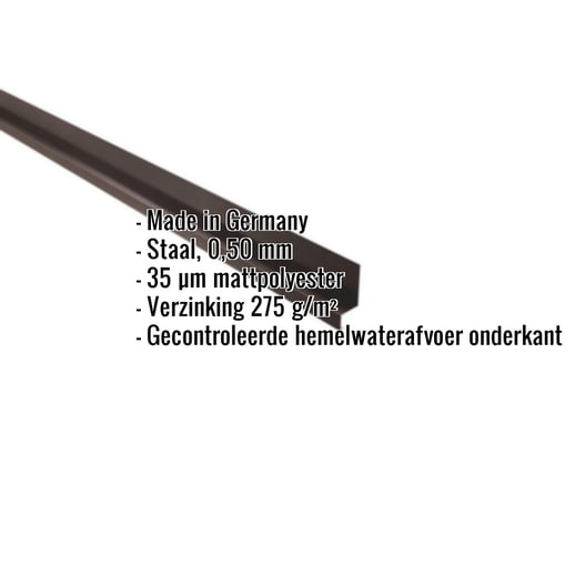 Dorpel | 5 x 2,5 x 2 cm | 100° | Staal 0,50 mm | 35 µm Mattpolyester | 32 - Donkerbruin #2