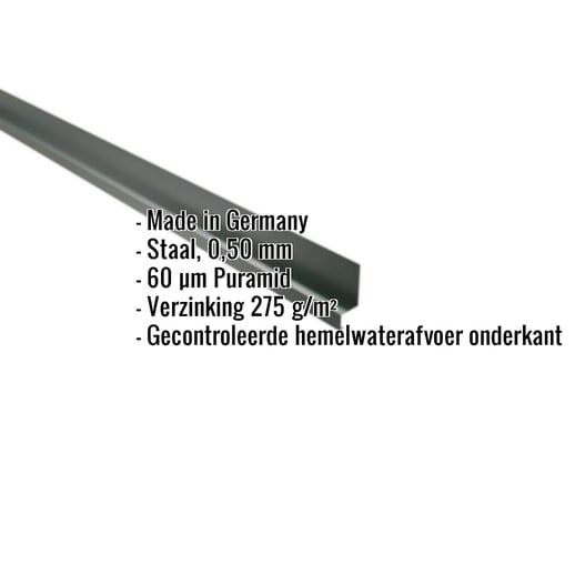 Dorpel | 5 x 2,5 x 2 cm | 100° | Staal 0,50 mm | 60 µm Puramid | 6005 - Mosgroen #2