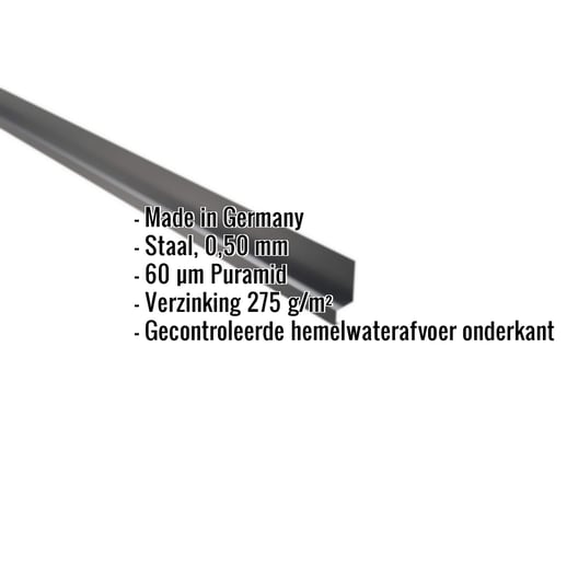 Dorpel | 5 x 2,5 x 2 cm | 100° | Staal 0,50 mm | 60 µm Puramid | 7016 - Antracietgrijs #2