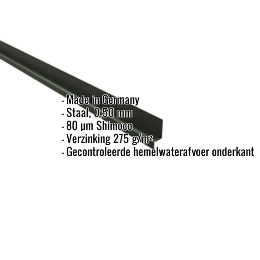 Dorpel | 5 x 2,5 x 2 cm | 100° | Staal 0,50 mm | 80 µm Shimoco | 6020 - Chroomoxydegroen #2