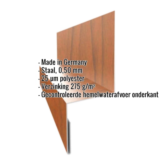 Dorpel | Typ 1 | 4 cm x 2,4 cm x 2,5 cm x 2,00 m | Staal 0,50 mm | 25 µm Polyester | Houtlook - Eiken #2