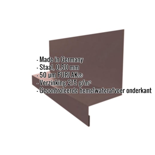 Dorpel | Typ 1 | 4 cm x 2,4 cm x 2,5 cm x 2,00 m | Staal 0,50 mm | 50 µm PURLAK® | 8017 - Chocoladebruin #2