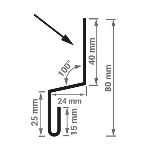 Dorpel | Typ 1 | 4 cm x 2,4 cm x 2,5 cm x 2,00 m | Staal 0,50 mm | 25 µm Polyester | 9007 - Grijs aluminiumkleurig #3