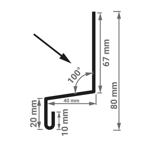 Dorpel | Typ 2 | 6,7 cm x 4 cm x 2 cm x 2,00 m | Staal 0,50 mm | 50 µm PURMAT® | 750 - Tegelrood #3