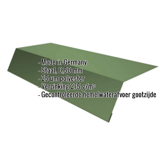 Druiplijst | 12,5 cm x 7 cm x 2,00 m | Staal 0,50 mm | 25 µm Polyester | 6011 - Resedagroen #2