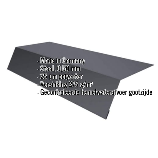 Druiplijst | 12,5 cm x 7 cm x 2,00 m | Staal 0,50 mm | 25 µm Polyester | 7024 - Grafietgrijs #2