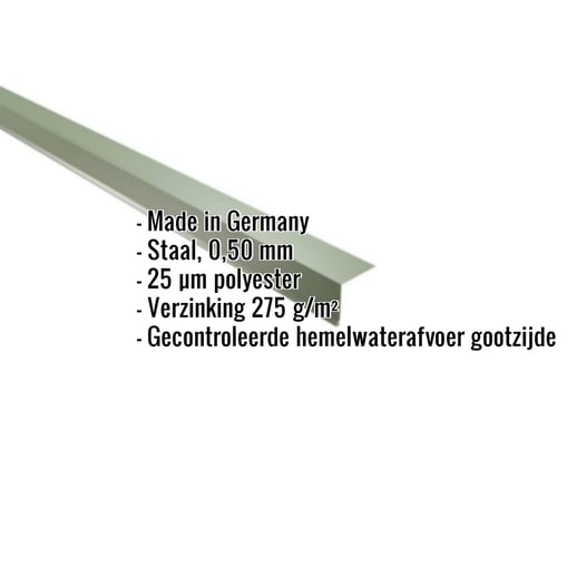 Druiplijst | 5 x 5 cm | 100° | Staal 0,50 mm | 25 µm Polyester | 6011 - Resedagroen #2