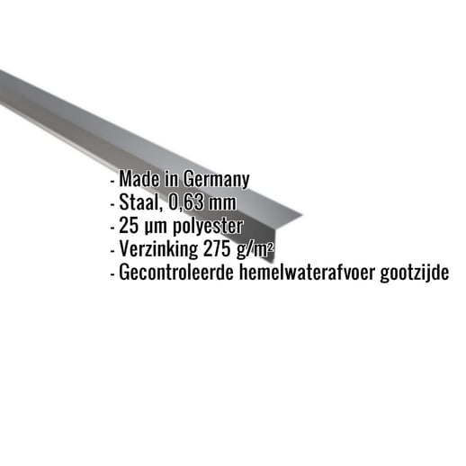 Druiplijst | 5 x 5 cm | 100° | Staal 0,63 mm | 25 µm Polyester | 7016 - Antracietgrijs #2