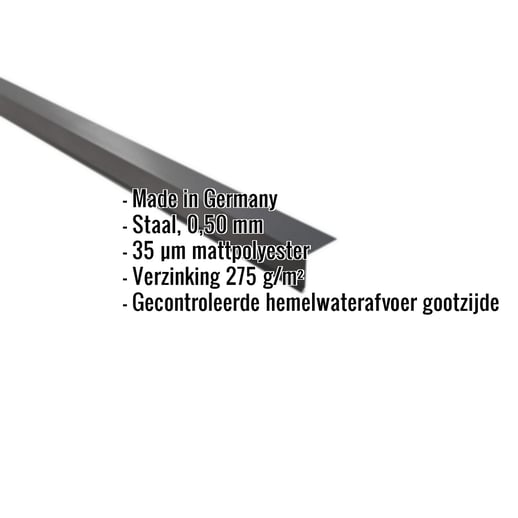 Druiplijst | 5 x 5 cm | 100° | Staal 0,50 mm | 35 µm Mattpolyester | 23 - Donkergrijs #2