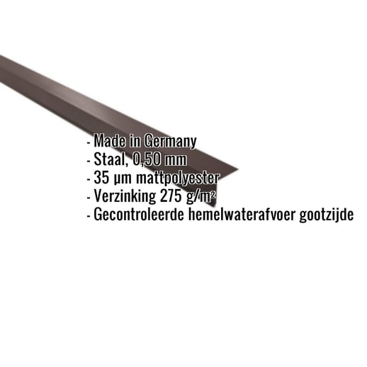 Druiplijst | 5 x 5 cm | 100° | Staal 0,50 mm | 35 µm Mattpolyester | 32 - Donkerbruin #2