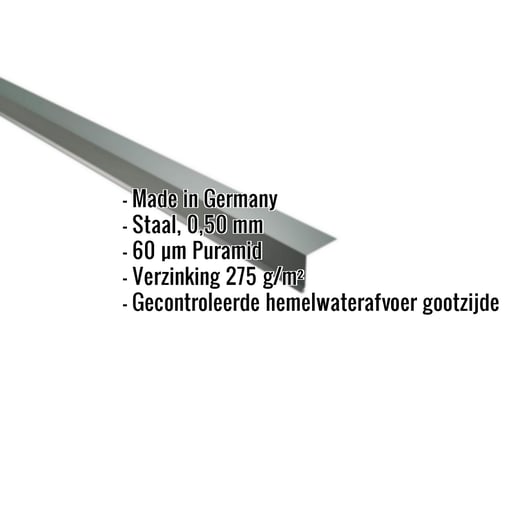Druiplijst | 5 x 5 cm | 100° | Staal 0,50 mm | 60 µm Puramid | 6005 - Mosgroen #2