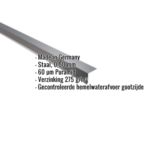 Druiplijst | 5 x 5 cm | 100° | Staal 0,50 mm | 60 µm Puramid | 7016 - Antracietgrijs #2