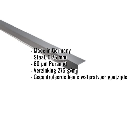 Druiplijst | 5 x 5 cm | 100° | Staal 0,75 mm | 60 µm Puramid | 7016 - Antracietgrijs #2